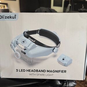 Blue LED Headband Magnifier Glasses